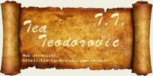 Tea Teodorović vizit kartica